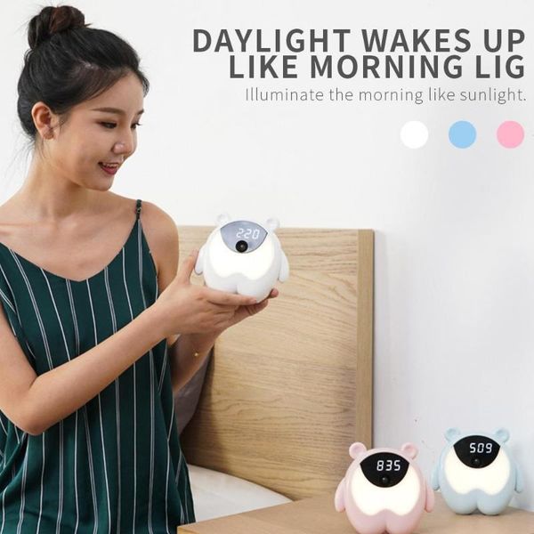 

other clocks & accessories pink usb desk lamp night light rgb gift alarm clock arrive sky blue 2021 anti-sleep home decor led colorful
