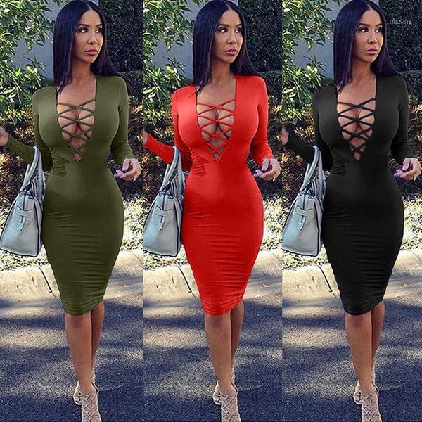 

simple pure color bind special design skinny midi dress tight club party lady fashion sheath casual dresses, Black;gray