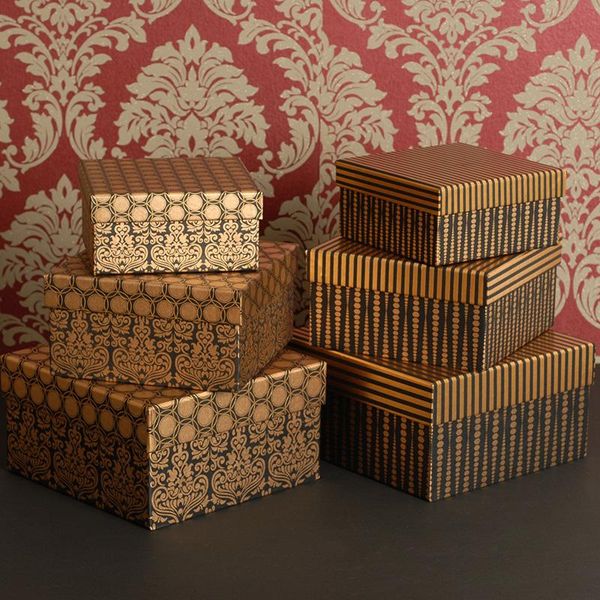 

gift wrap vintage paper box packaging gold metallic boxes with lids cardboard jewellery