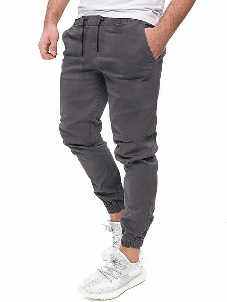 

men slant pocket drawstring waist joggers b8lm#, Black