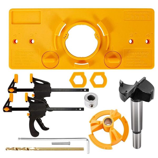 

concealed hinge drilling jig 35mm hole guide kit with woodworking clamps wood dowel professional hand tool sets