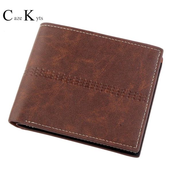 

wallets caze kyts 2021 men's wallet short frosted leather retro multi-card, Red;black