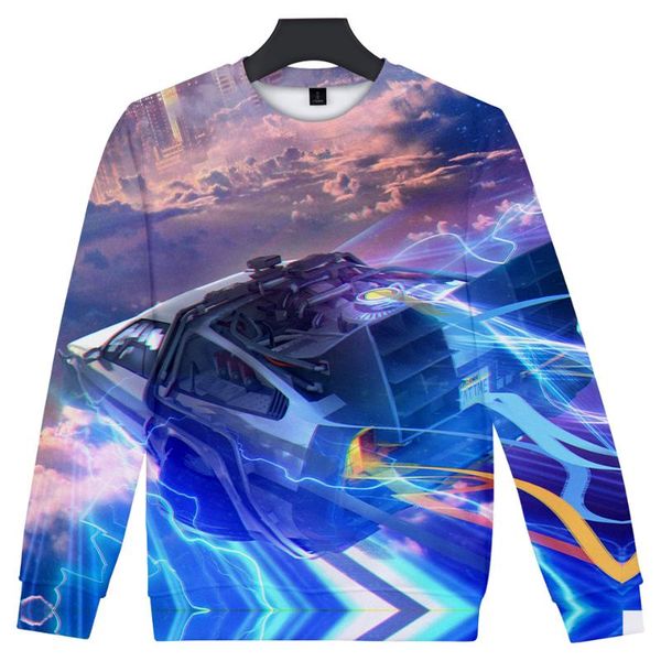 

men's hoodies & sweatshirts k- back to the future car 3d print o-neck boy/girl long sleeve capless sweatshirt adult/child hatless, Black