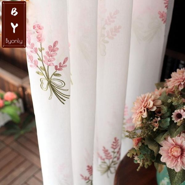 

curtain & drapes american pastoral embroidery window screen flowers bedroom bay curtains for living room custom finished product