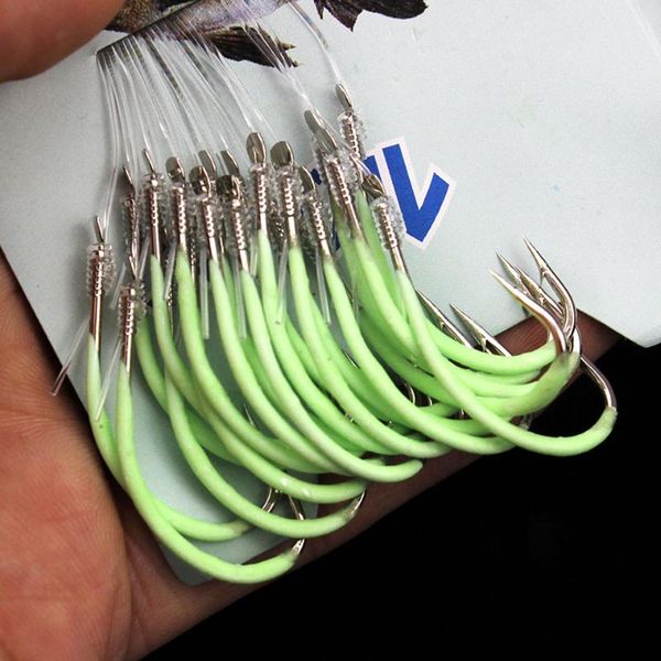 

loogdeel luminous fishing hook 12-30# barbed hooks pesca tackle accessories high carbon steel