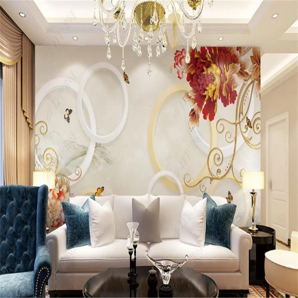 

wallpapers 3d high-definition embossed peony wallpaper for living room muralist and rich tv background wall papers home decor mural
