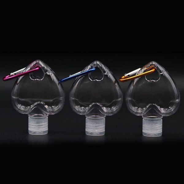 

storage bottles & jars 5pcs 50ml reusable portable heart alcohol spray bottle travel small keychain