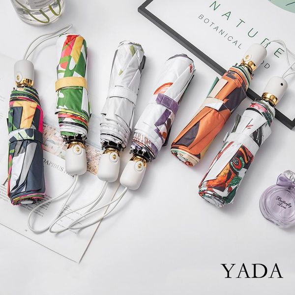 

umbrellas yada 2021 ins cartoon polar bear picture automatic umbrella rain sunny for women windproof folding ys200214