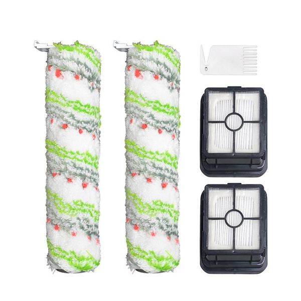 

vacuum cleaners 5pcs pet brush roll & filters replacement set compatible with bissell crosswave cordless max 2554a,2590,2593