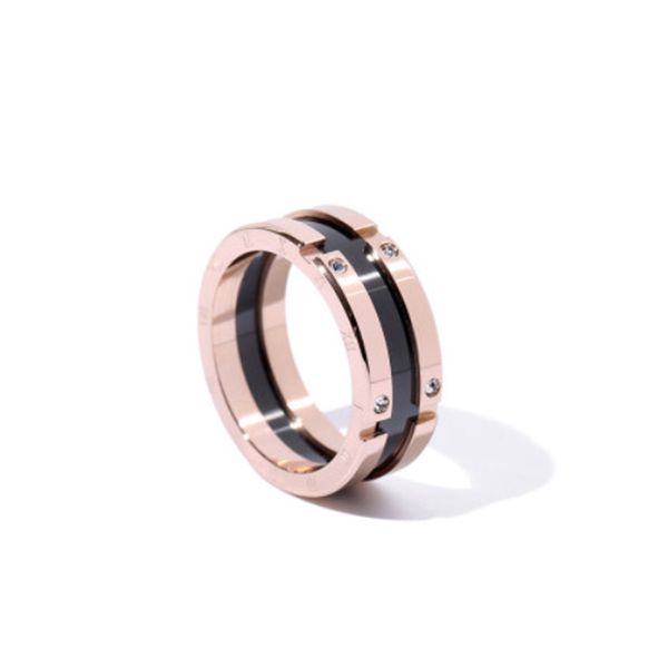 

stainless steel mens ring black ceramic titanium jewelry yellow gold fashion woman big rings gift box, Silver