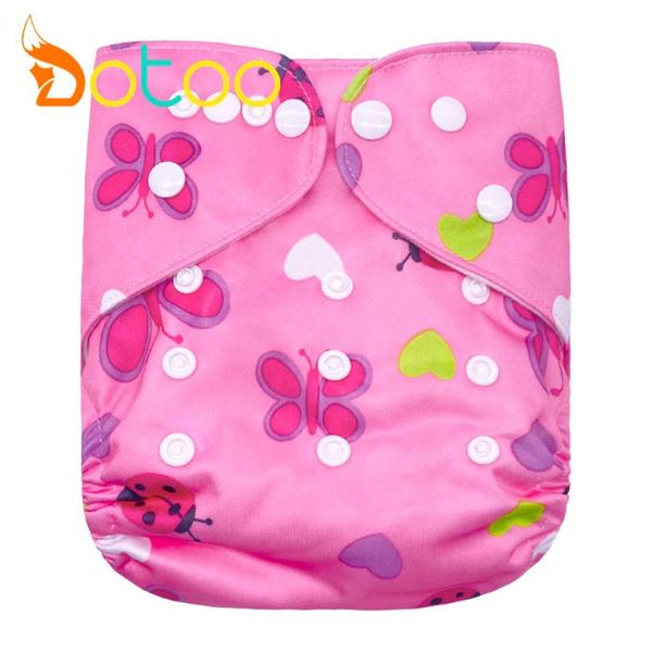 

cloth diapers dotoo washable adjustable pink butterfly pocket diaper double row snaps nappy for baby