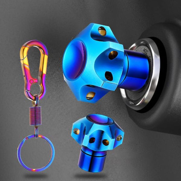 

keychains general motorcycle accessories cnc modified burnt titanium key head racing boat hexagonal ring chain, Silver