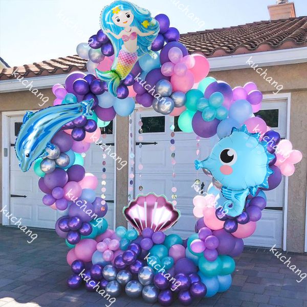 

151pcs mermaid tail balloon garland arch latex balloons birthday party decoration wedding baby shower ocean theme party plies