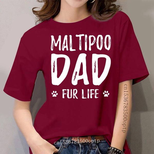 

women's t-shirt gift idea-women's t-shirt-black fur life shirt maltipoo dog dad funny lover, White