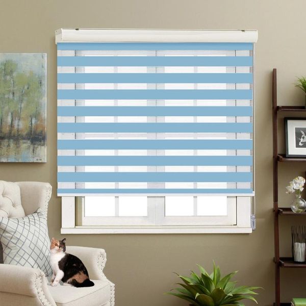 

blinds adjustable sunlight home sky blue valance dual roller zebra customized