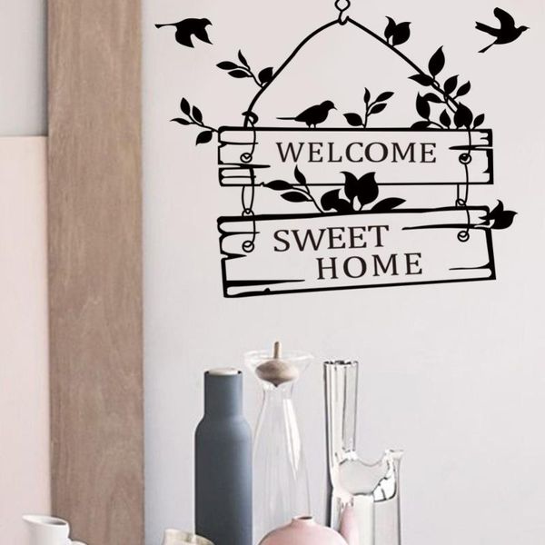 

wall stickers welcome sweet home door sign decoration decals zyva-8253-na decorative for furniture