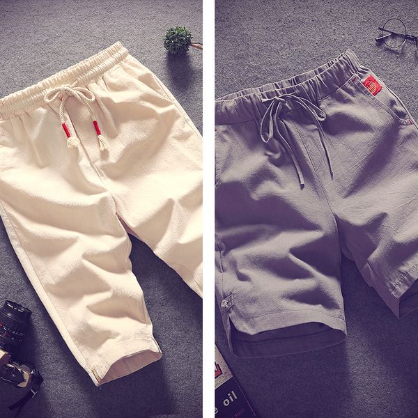 

a 835 seven minutes of pants in the summer of 2021 cotton shorts loose 7 six points 5 minutes of pants thin fashion casual pants, Blue