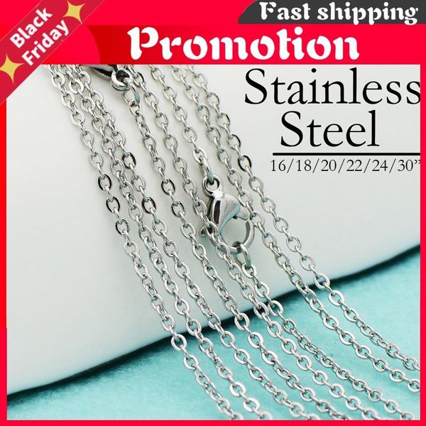 

chains 50 pcs x stainless steel necklace chain gold & steel, 16/18/20/22/24/30 inch cable link rolo bulk wholesale for women, Silver