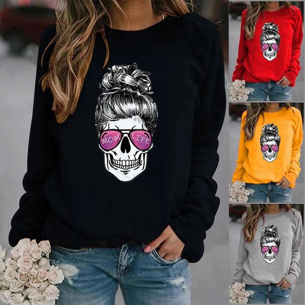 

women's hoodies & sweatshirts printed women fleece long sleeve o neck loose sweatshirt girls hoodie pullovers winter autumn, Black