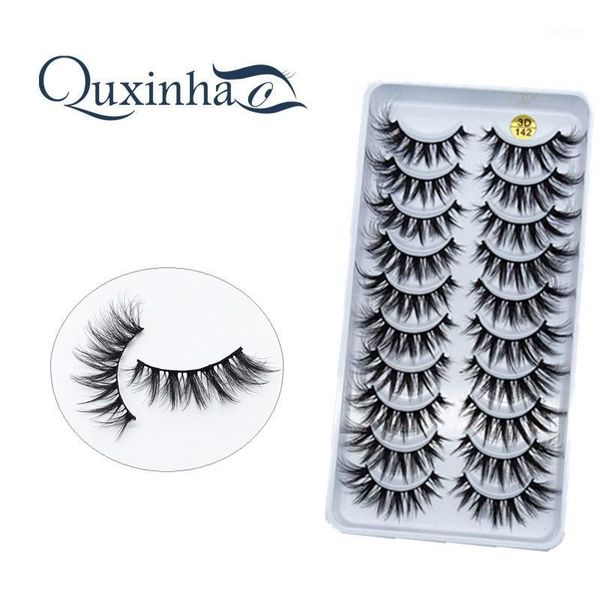 

10pairs eyelashes 3d mink lashes fluffy soft wispy volume natural long cross false eye reusable eyelash1