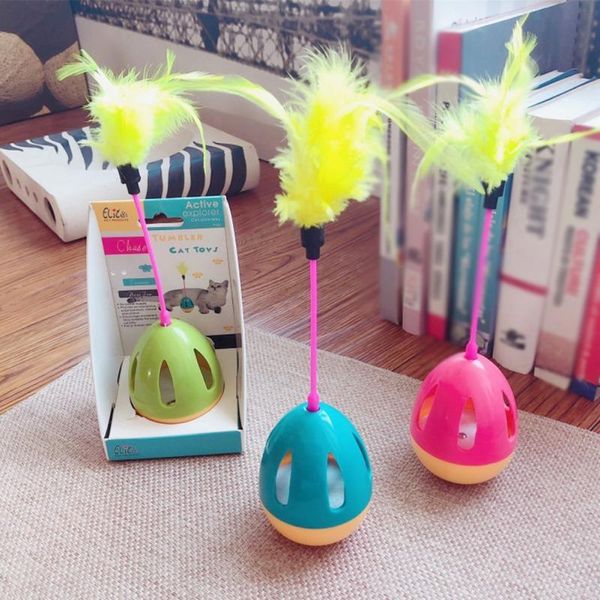 

cat toys interactive pet toy tumbler rocking kitten balance car plastic plush mouse playing ball catching supplies