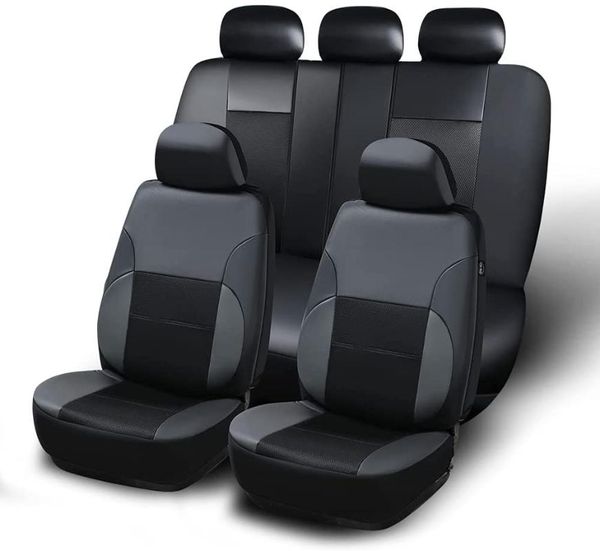 

car seat covers leather full set airbag compatible & split stitching padded backrest protectors universal