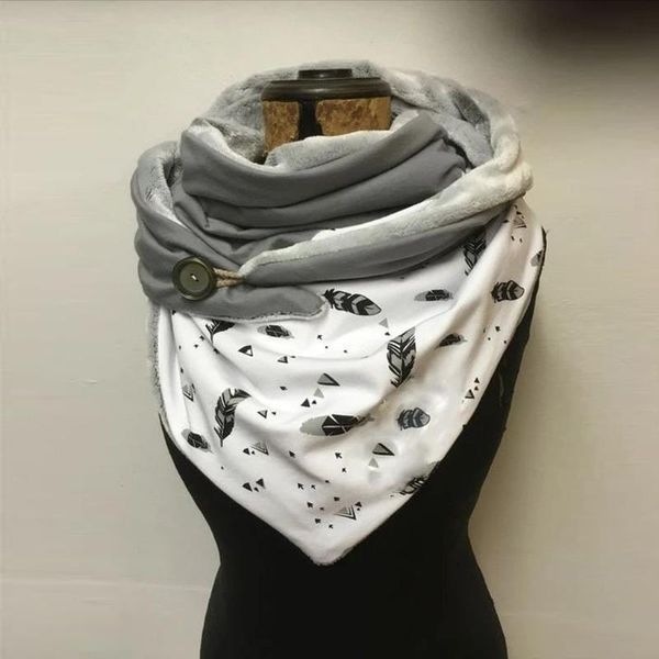 

scarves winter scarf fashion women soild star printing button soft wrap casual warm shawls multi-purpose shawl, Blue;gray