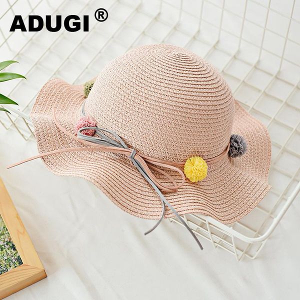 

children's straw hat summer korean version of the girl's sun sunscreen beach female baby fisherman caps & hats, Yellow