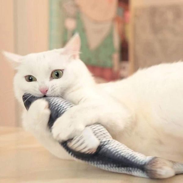 

fish shaped plush toy electric catnip simulation interactive cat toys