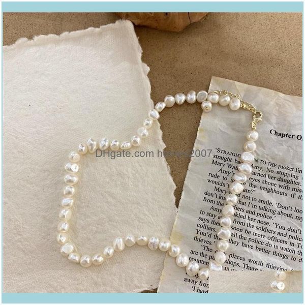 

necklaces & pendants jewelryelegant pearl choker necklace vintage baroque water for women female wedding jewelry mg455 chains drop delivery, Silver