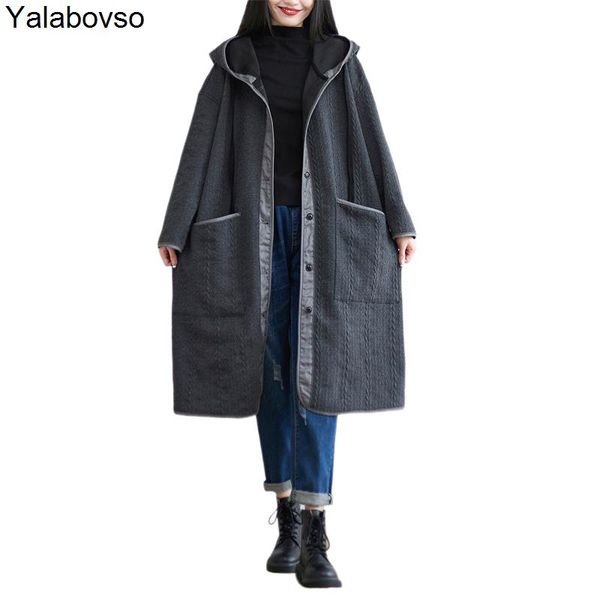

women's trench coats autumn large washed loose coat warm korean hooded casual windbreaker blend jackets yalabovso, Tan;black
