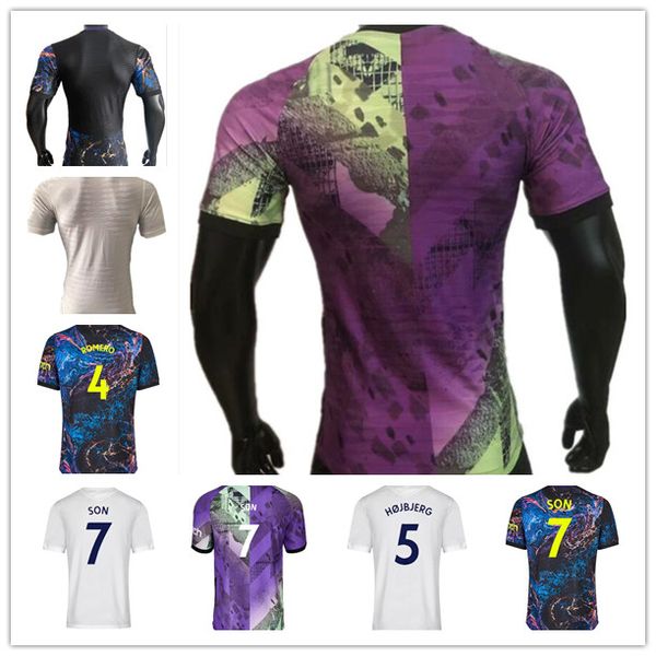 

21 22 player version home bale son soccer jerseys 2021 away kane llorente dele shirt lucas customized football uniform, Black;yellow