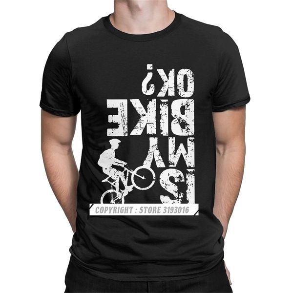

funny shirts is my bike ok typography cycling mountain t shirt men cotton tshirt mtb biking cycle print for 210714, White;black