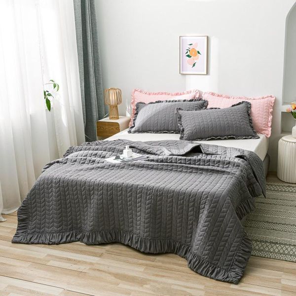 

comforters & sets thin striped quilt blue grey blanket adults air condition room bedspread bed cover home bedding summer comforter quilts