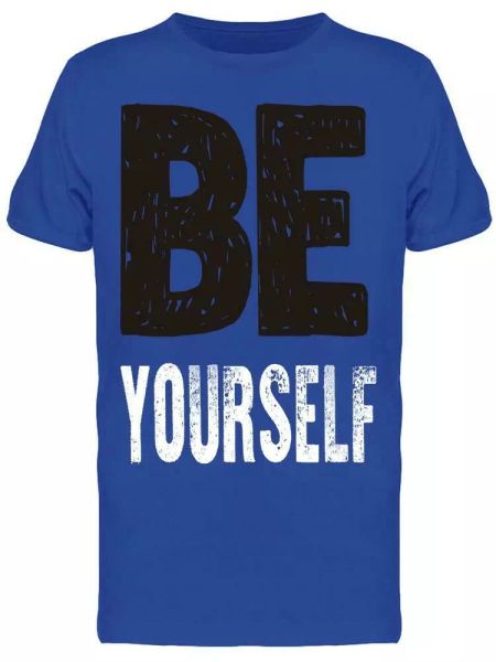 

typography be yourself tee men's -image by shutterstock, White;black