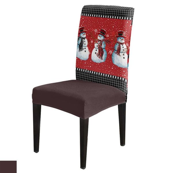 

chair covers christmas snowman plaid stretch cover kitchen dinning seat spandex