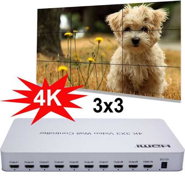 

audio cables & connectors 4k 3x3 video wall controller 2x2 1x3 1x4 4x4 3x4 multi screen large processor rs232 4 5 6 7 8 9 tv sti