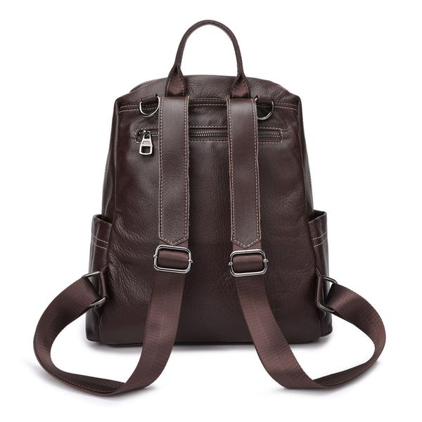 

ladies soft natural italian genuine leather full grain cowhide calfskin backpacks