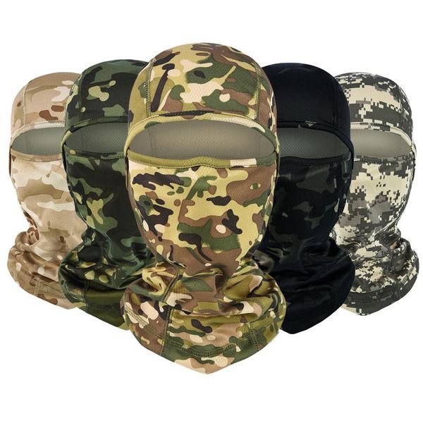 

outdoor upgraded camo headgear motorcycle balaclava full face mask soft warmer windproof breathable cycling anti-uv men helmet hats, Black;white
