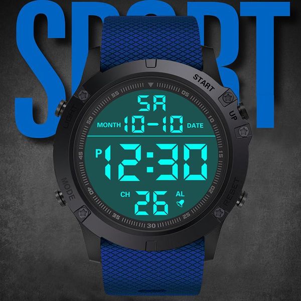 

wristwatches luxury waterproof watch for man brand outdoor sport digital watches men casual simple style led luminous clock, Slivery;brown