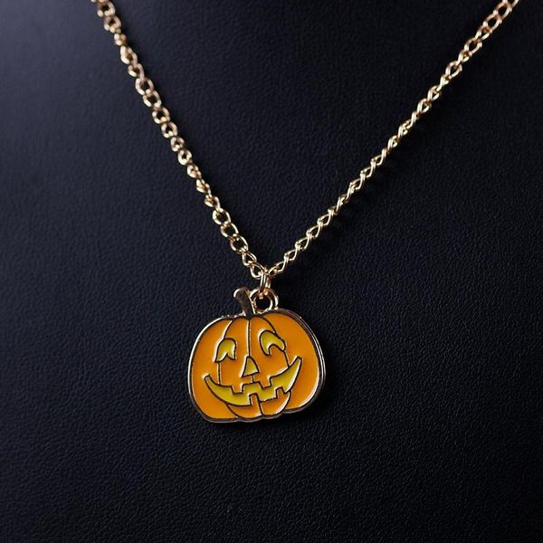 

pendant necklaces halloween pumpkin head necklace men and women party decoration jewelry gift retail wholesale, Silver