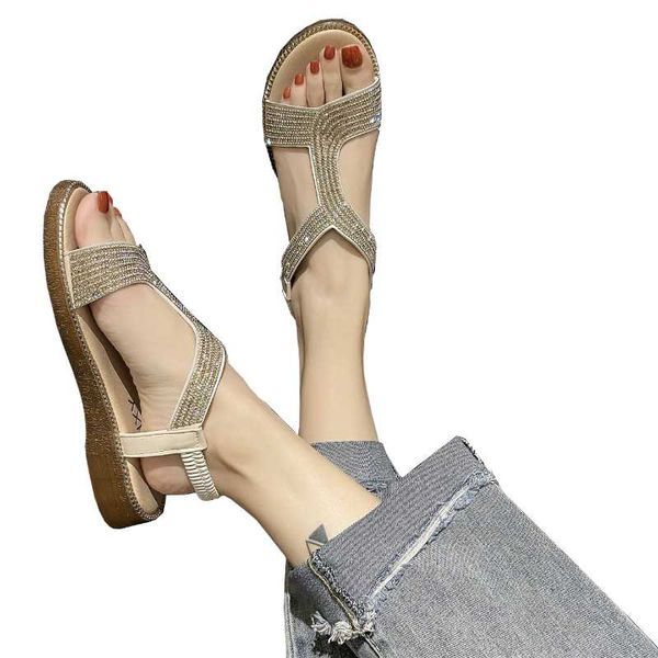 

woman summer shoes women sandals roma style flat pu leather soft outdoor non slip brand designer, Black