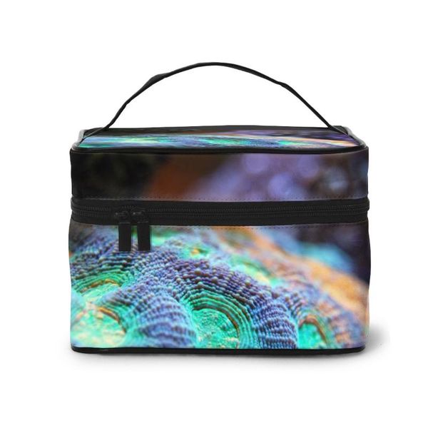 

coral makeup bag women cosmetic toiletries organizer storage make up cases bags &