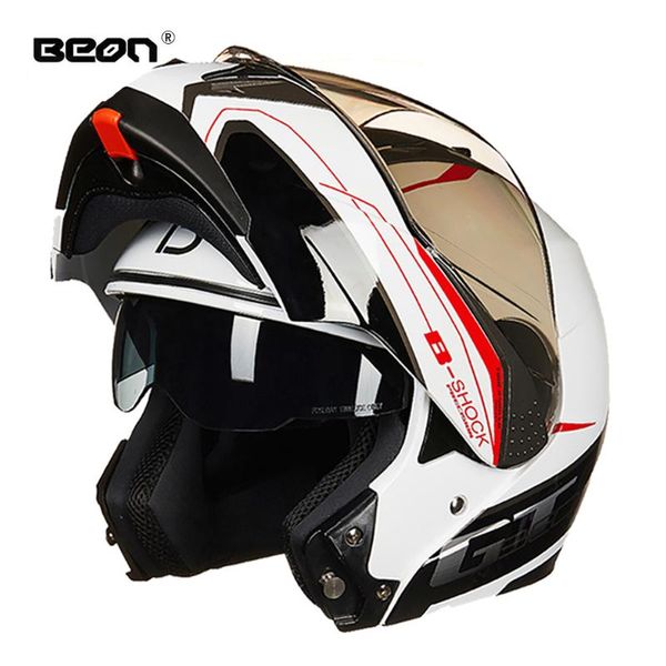 

motorcycle helmets beon full face motocross helmet filp up casco moto motorbike capacete double visor racing for men women
