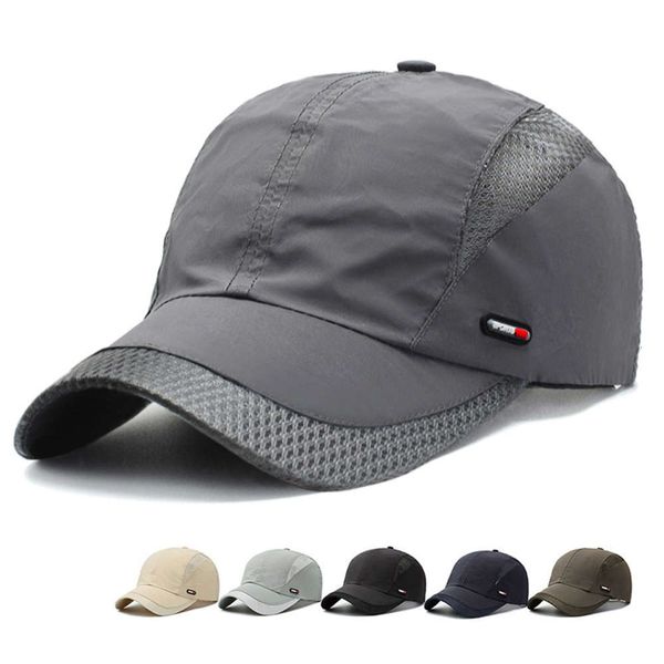 

hat men's net hat summer quick drying breathable baseball cap outdoor sports thin korean sun, Blue;gray