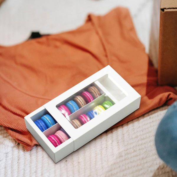 

10pcs baking boxes macaron cake dessert packing with clear window gift wrap
