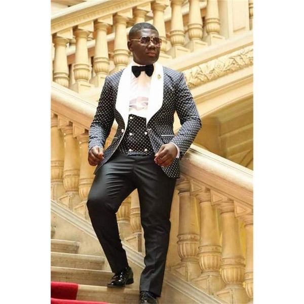 

men's suits & blazers men custom made shawl lapel man pattern groom tuxedos wedding/prom 3 pieces ( jacket+pants+vest+tie ) e197, White;black