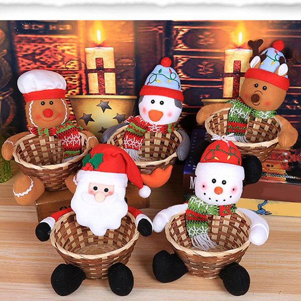 

christmas decorations merry candy storage basket decoration santa claus