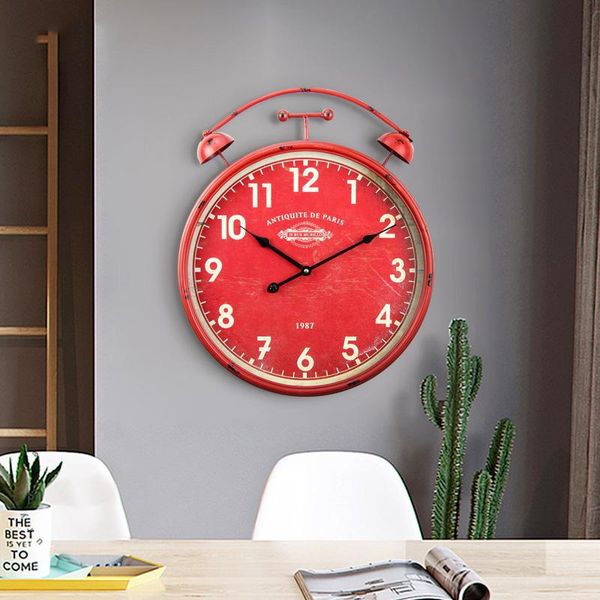 

wall clocks large home room decor 20" 50cm metal retro antique silent alarm clock