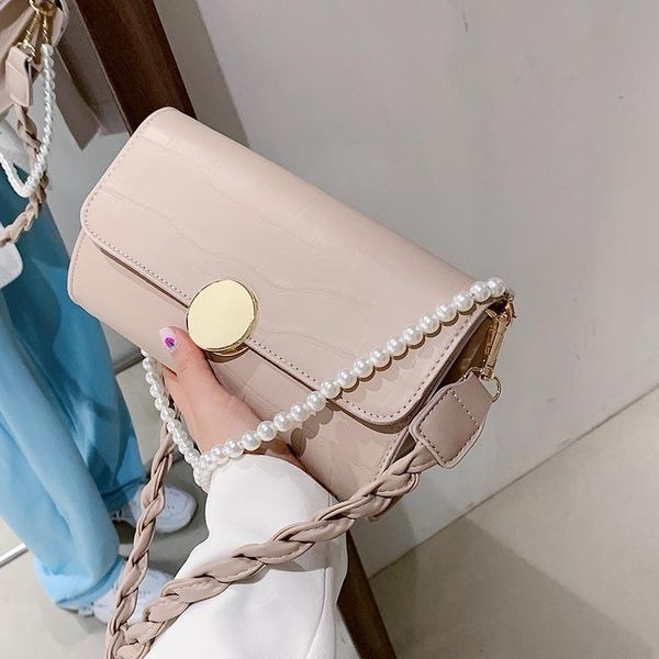 

cross body womens handbags women's 2021 summer fashion pearl chain shoulder red style armpit bag purses